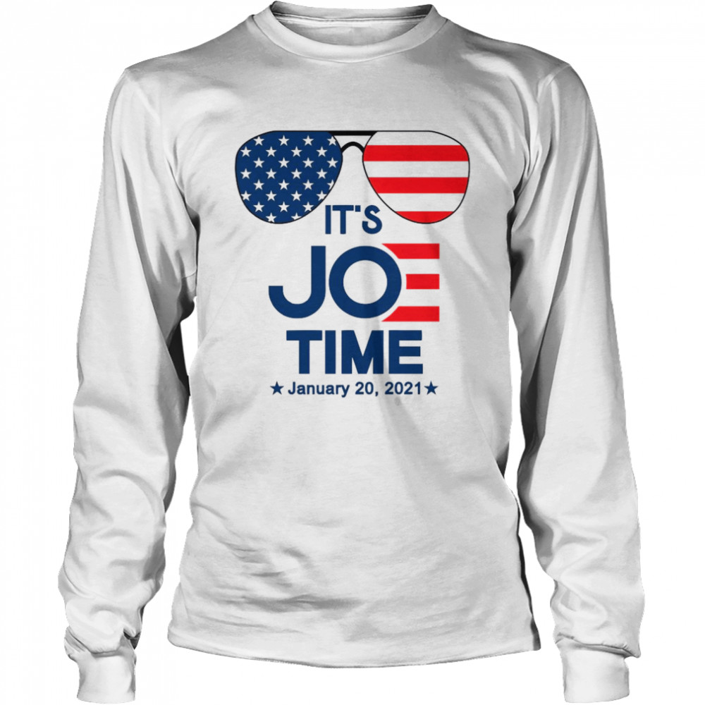Glasses American Flag Its Joe Time January 20 2021 Long Sleeved T-shirt