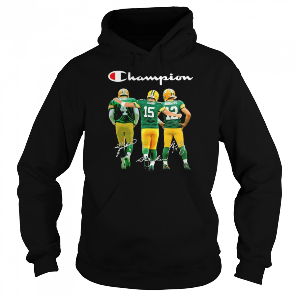Green bay packers favre starr rodgers champions signatures Unisex Hoodie