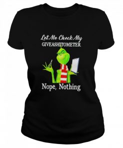 Grinch Let Me Check My Giveashitometer Nope Nothing  Classic Women's T-shirt