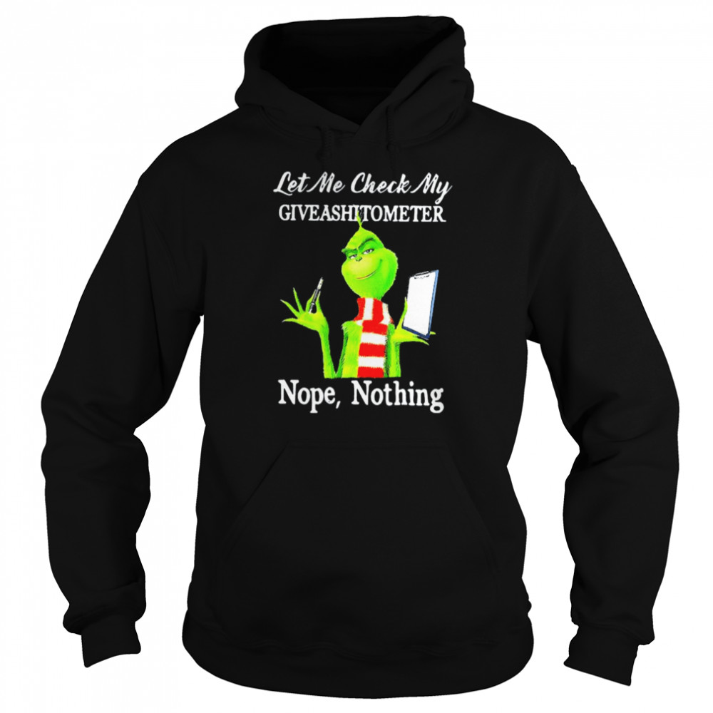 Grinch Let Me Check My Giveashitometer Nope Nothing Unisex Hoodie