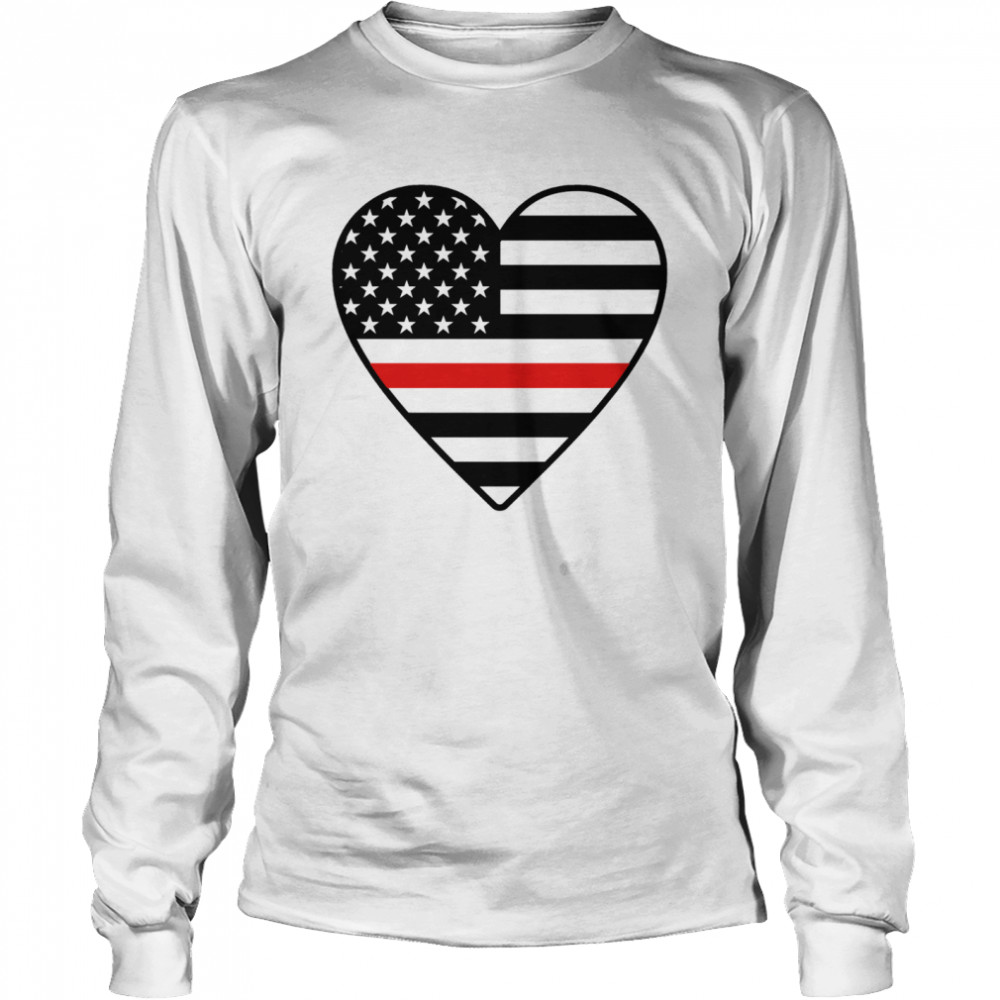 Heart American flag Long Sleeved T-shirt