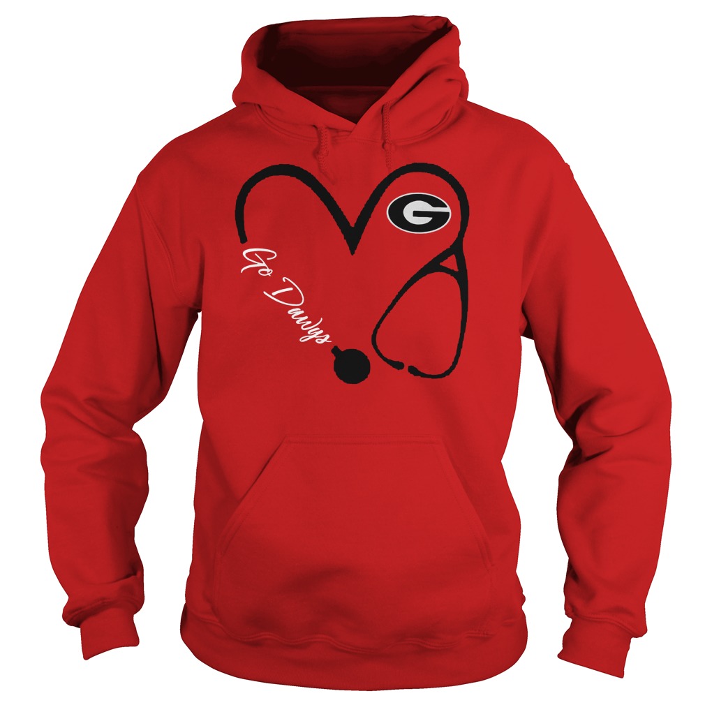 Heart Georgia Bulldogs go dawgs nurse Hoodie