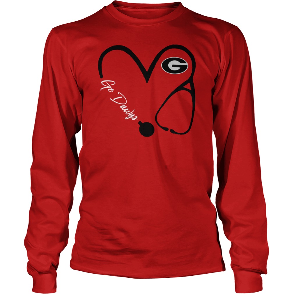 Heart Georgia Bulldogs go dawgs nurse Long Sleeve
