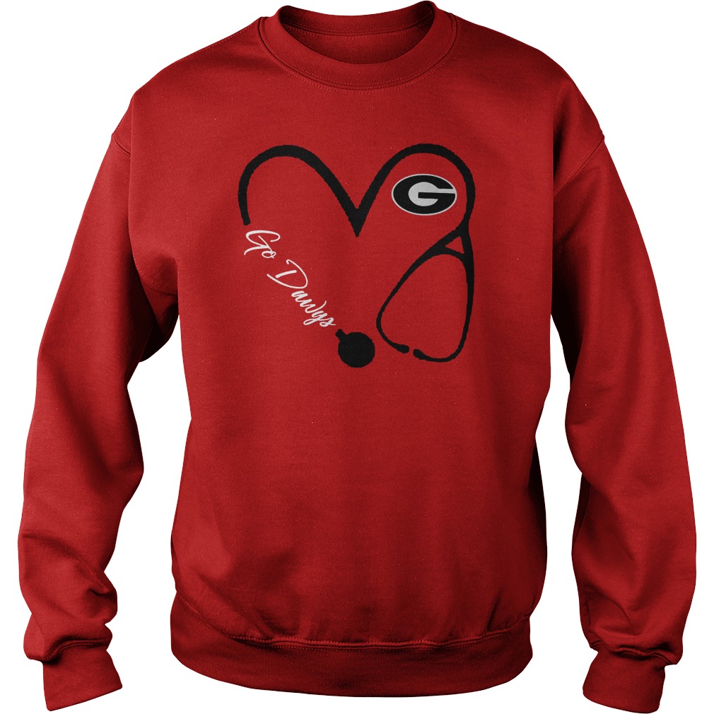 Heart Georgia Bulldogs go dawgs nurse Sweatshirt