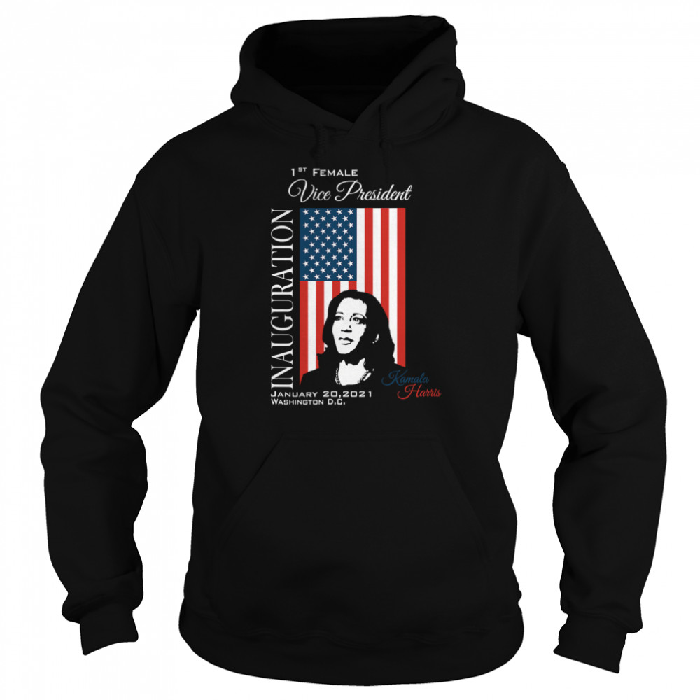 Inauguration 2021 Souvenir First Female Vp Harris Biden American Flag Unisex Hoodie