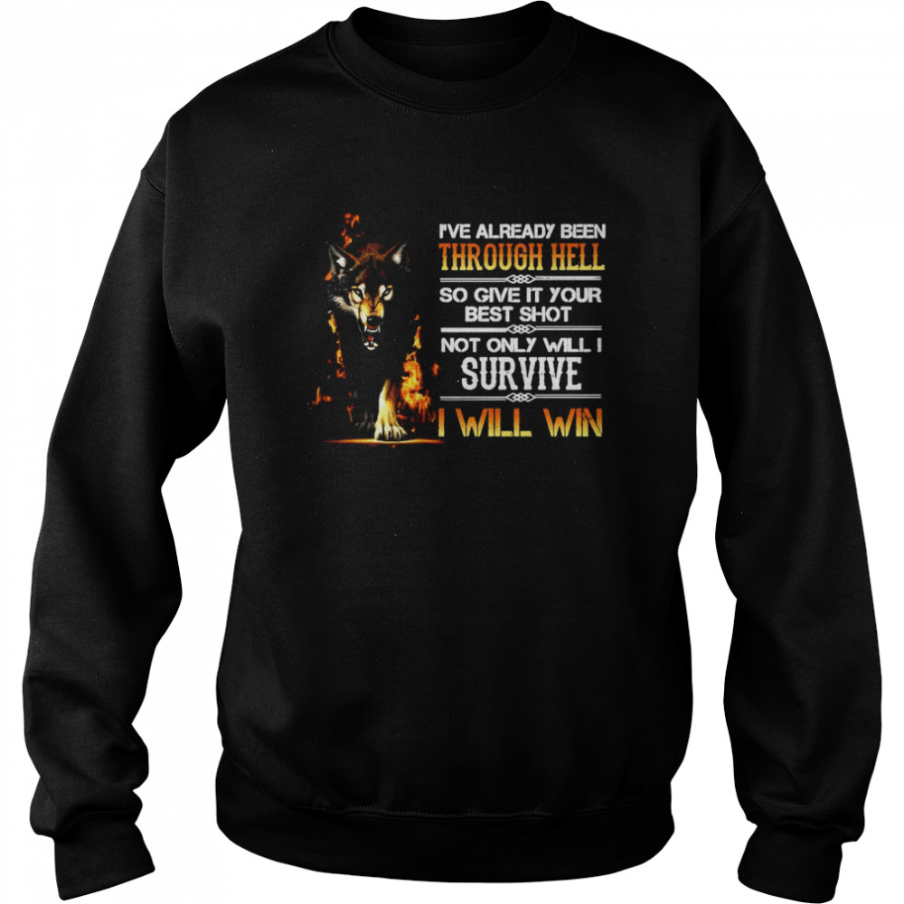 I’ve Already Been Through Hell So Give It Your Best Shot Not Only Will I Survive I Will Win Unisex Sweatshirt