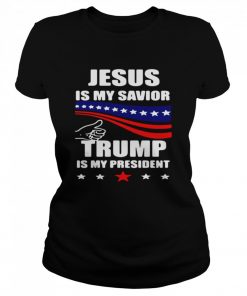 Jesus Is My Savior Trump Is My President American Flag  Classic Women's T-shirt