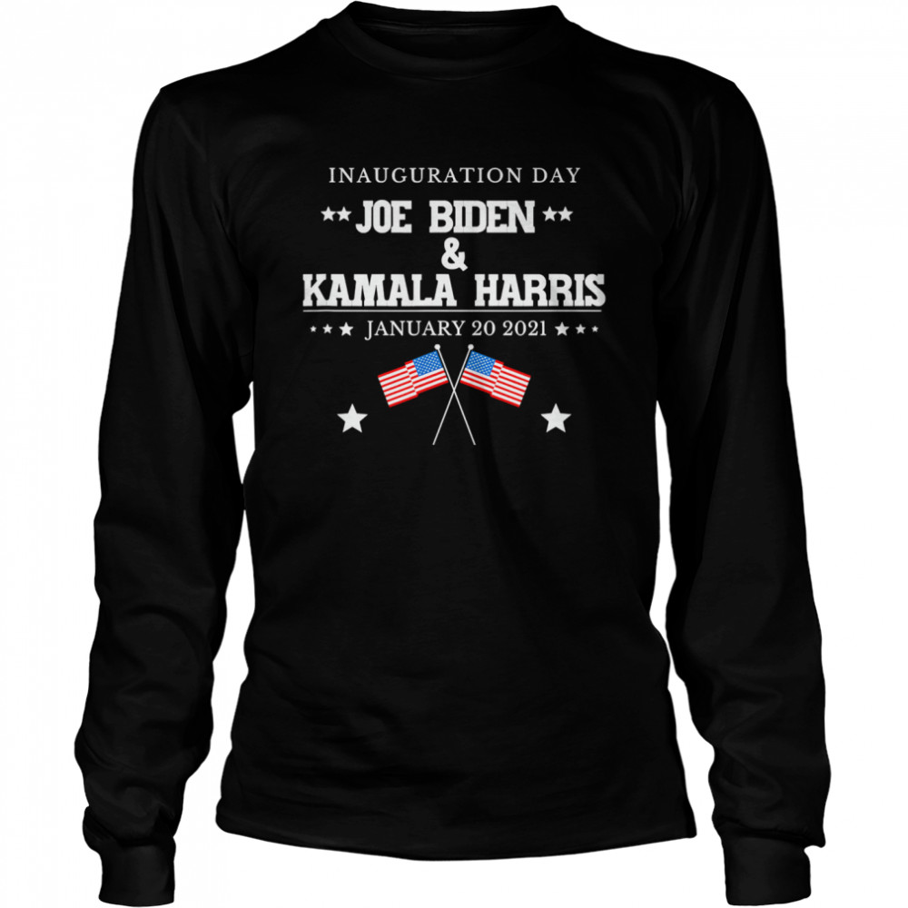 Joe Biden And Kamala Harris Inauguration Day 2021 Retro American Flag Long Sleeved T-shirt