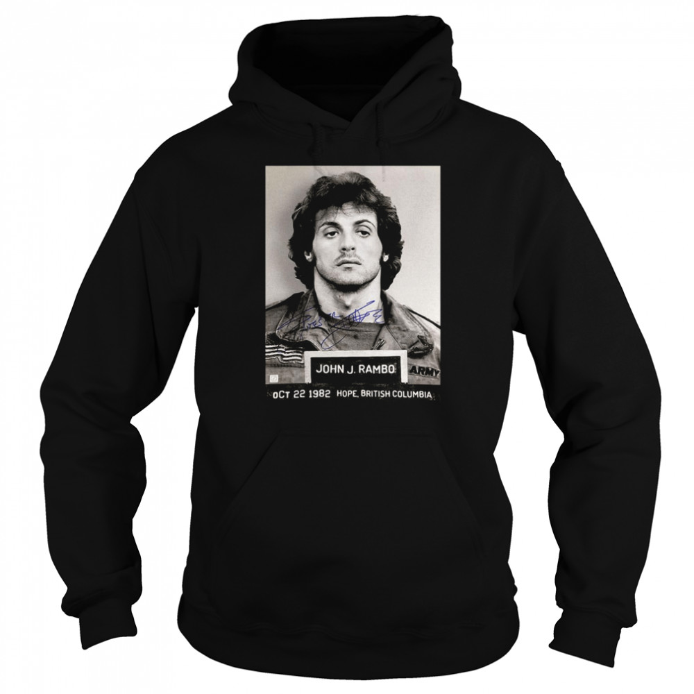 John Rambo Mugshot Signature  Unisex Hoodie