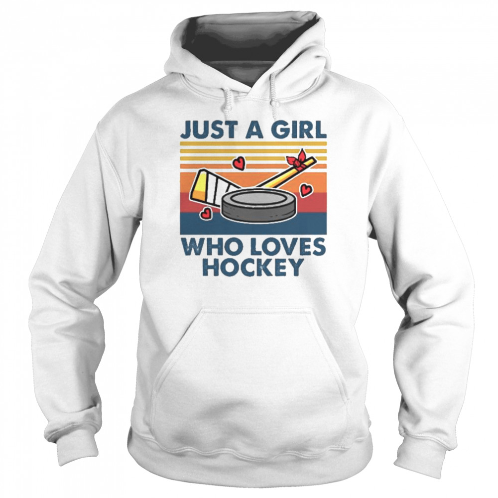Just a girl who loves hockey vintage Unisex Hoodie