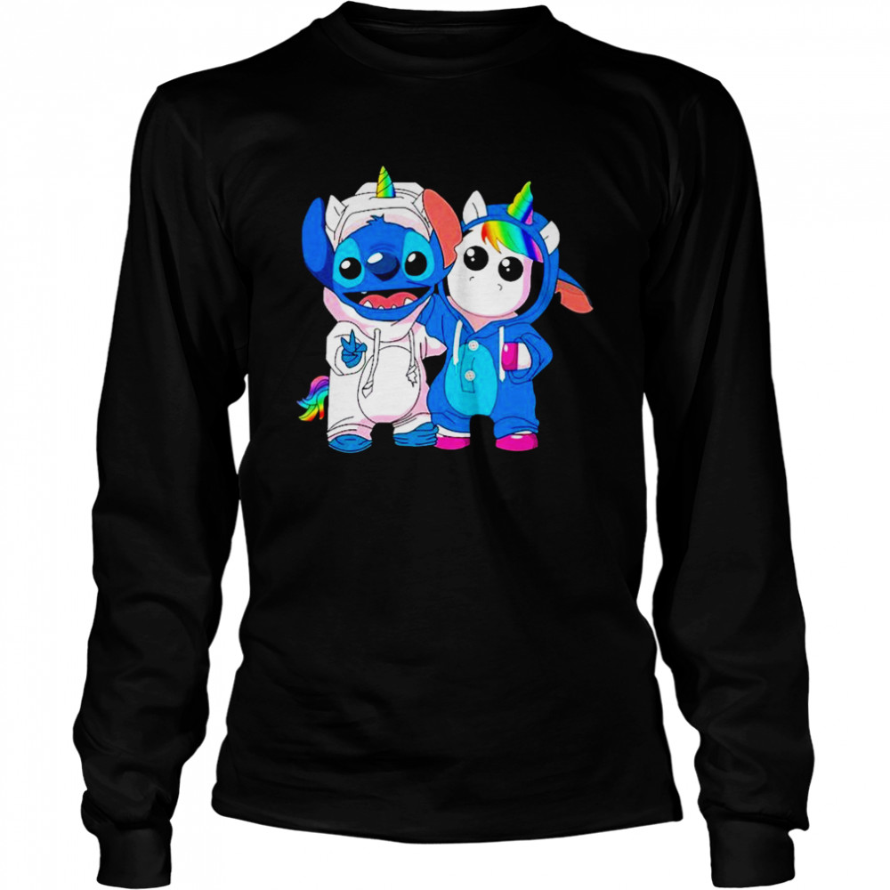 Lilo And Stitch With Unicorn 2021  Long Sleeved T-shirt