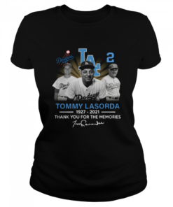 Los Angeles Dodgers Tommy Lasorda 1927 2021 thank you for the memories signature  Classic Women's T-shirt