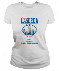 Los Angeles Dodgers Tommy Lasorda manager 1927 2021 thank you for the memories signature  Classic Women's T-shirt