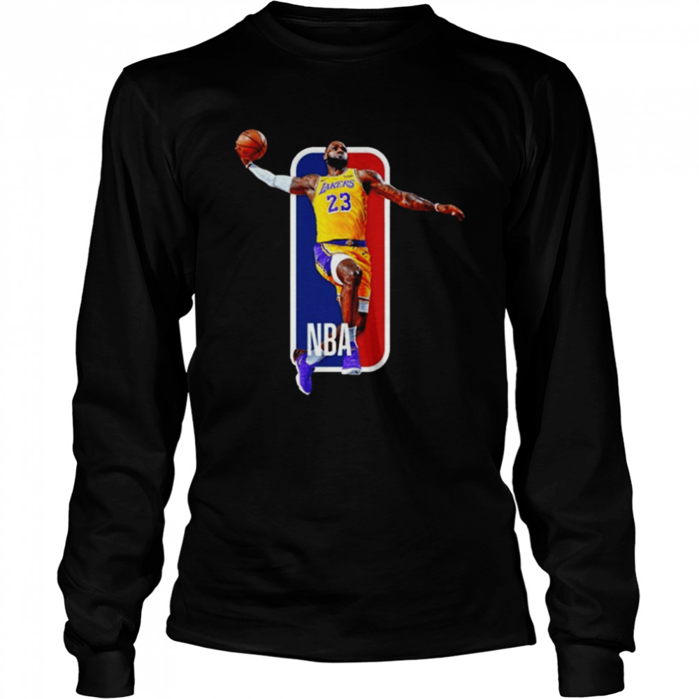 Los Angeles Lakers 23 Lebron James Nba Long Sleeved T-shirt