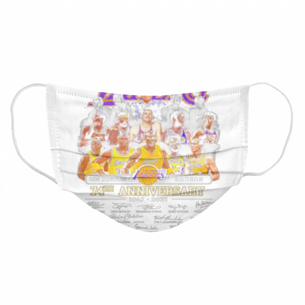 Los Angeles Lakers 74th anniversary thank you for the memories signatures Cloth Face Mask