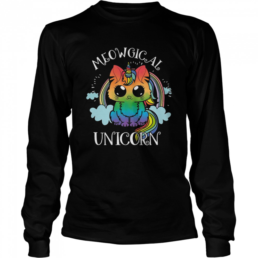 Meowgical Unicorn Funny  Long Sleeved T-shirt