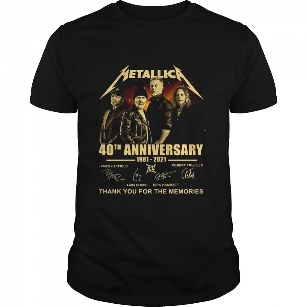 Metallica 40th Anniversary 1981 2021 Thank You For The Memories Signature shirt
