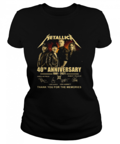 Metallica 40th Anniversary 1981 2021 Thank You For The Memories Signature  Classic Women's T-shirt