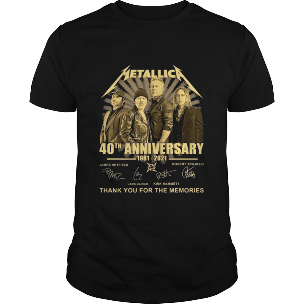 Metallica 40th anniversary thank you for the memories signatures shirt