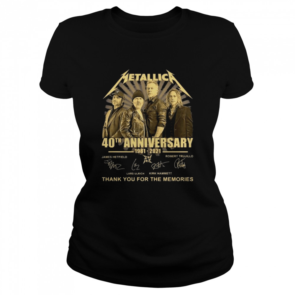 Metallica 40th anniversary thank you for the memories signatures Classic Women's T-shirt
