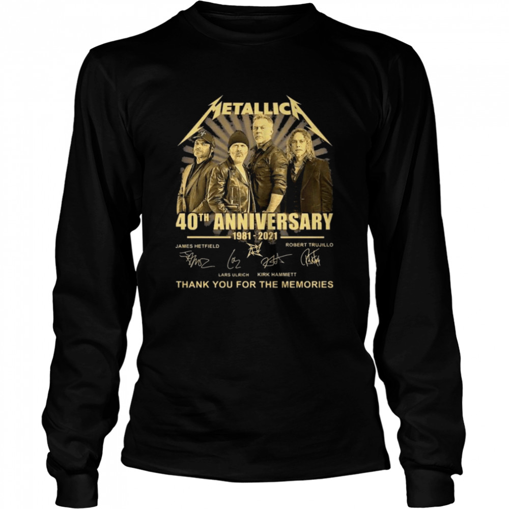Metallica 40th anniversary thank you for the memories signatures Long Sleeved T-shirt