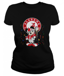 Mickey Mouse And Cup Alabama Crimson Tide Football  Classic Women's T-shirt