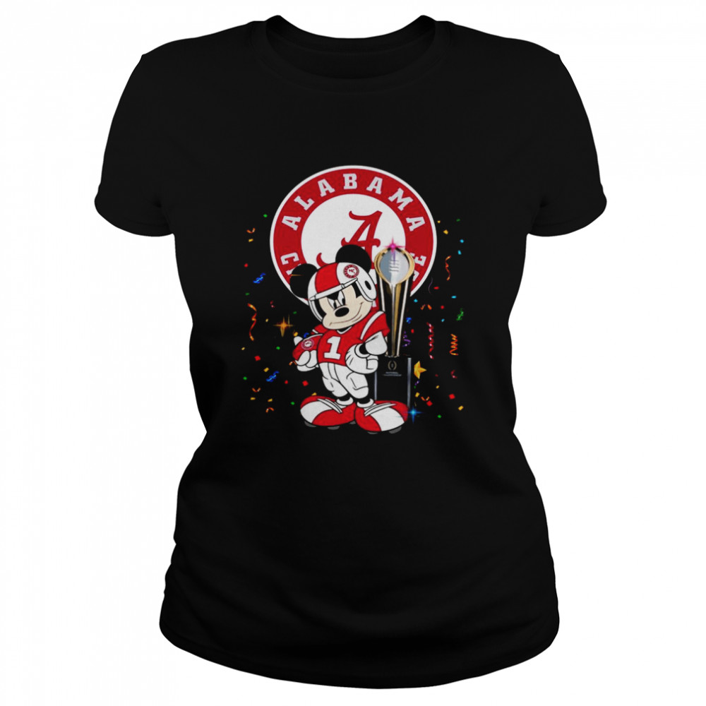 Mickey Mouse And Cup Alabama Crimson Tide Football Classic Women's T-shirt