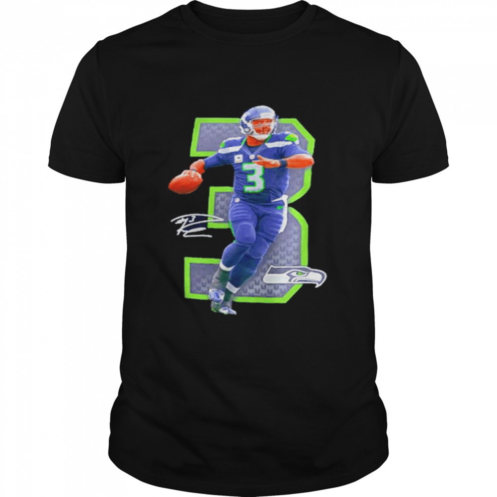 NFL Seattle Seahawks 3 Russell Wilson signature shirt