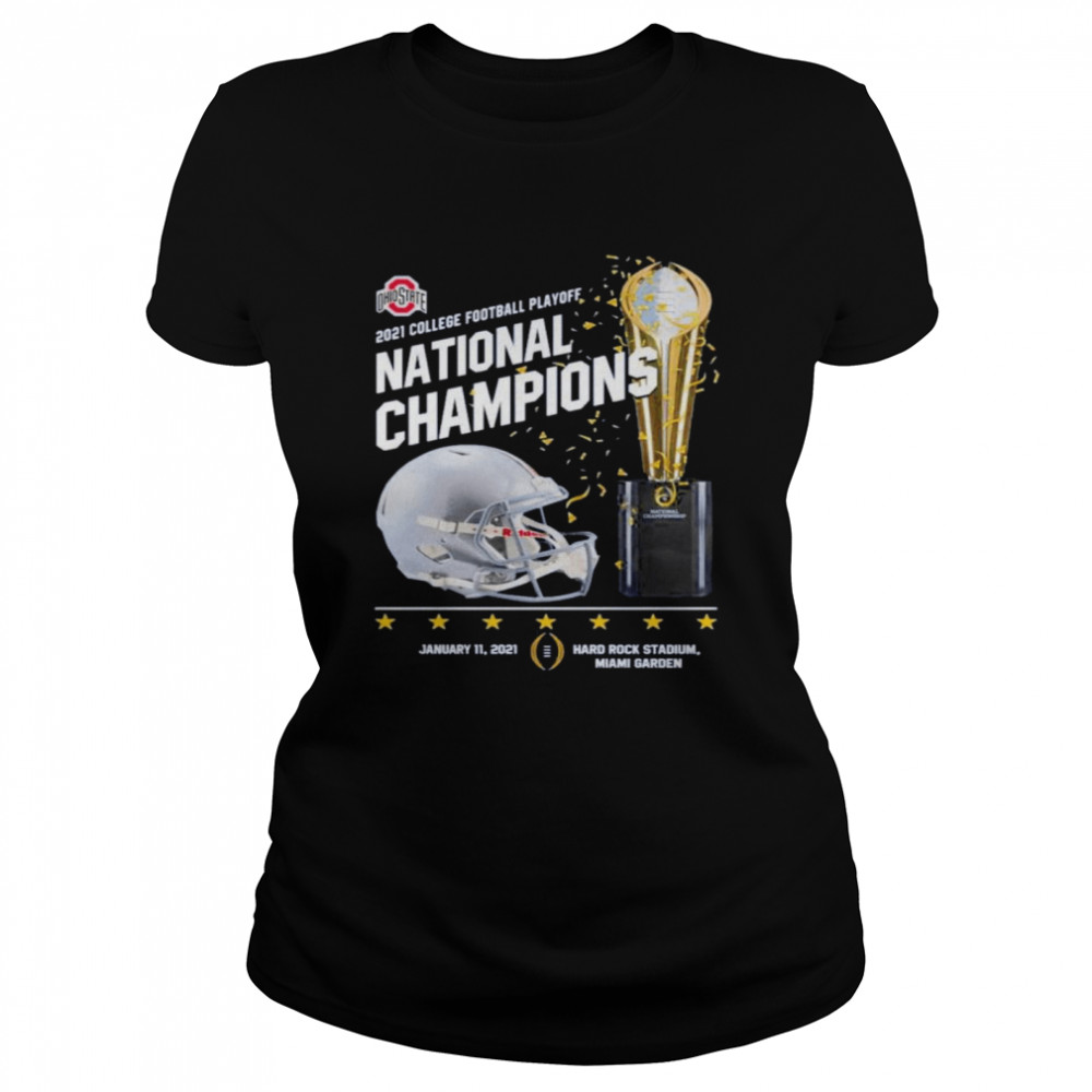 Ohio State Buckeyes 2021 college football playoff National Champions Ohio State 24 52 Alabama Hard Rock Stadium Miami Garden Classic Women's T-shirt