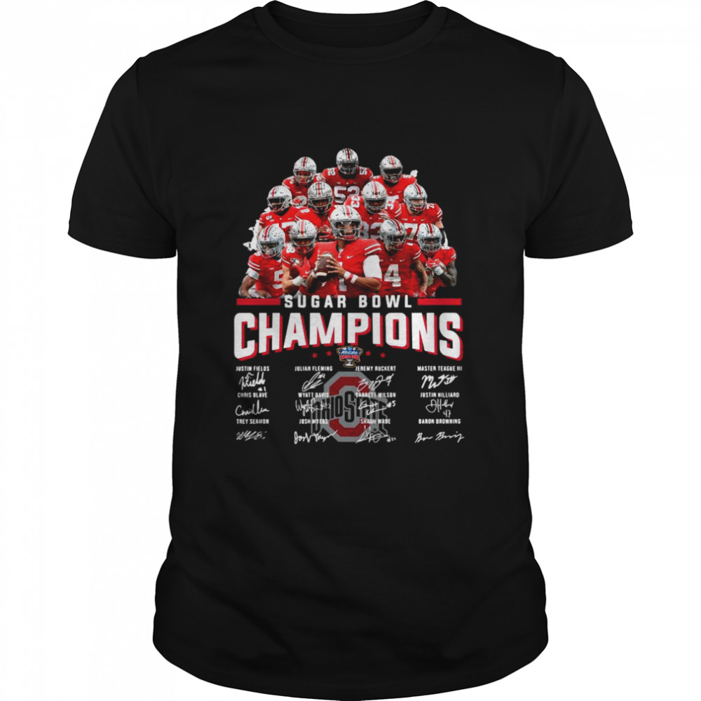 Ohio State Buckeyes Sugar Bowl Champions Signatures shirt