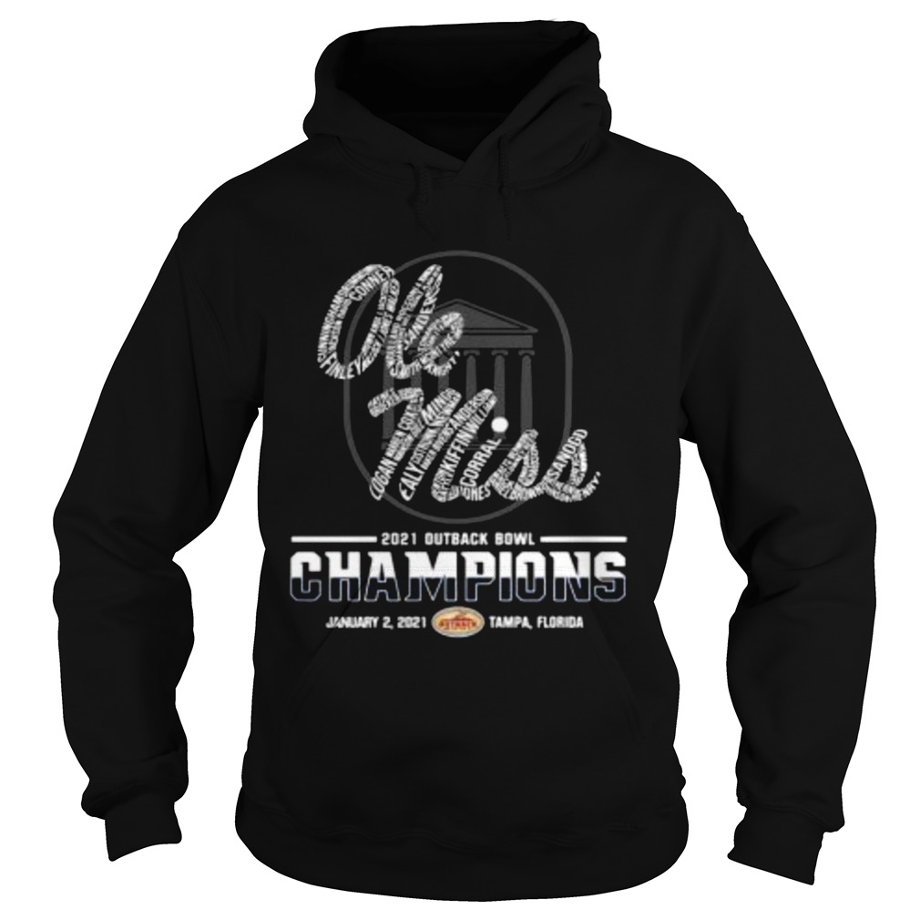 Ole Miss Rebels 2021 Outback Bowl Champions Raymond James Stadium Tampa Florida Hoodie