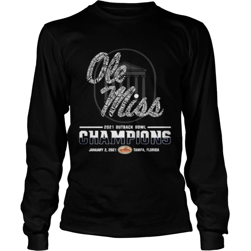Ole Miss Rebels 2021 Outback Bowl Champions Raymond James Stadium Tampa Florida Long Sleeve