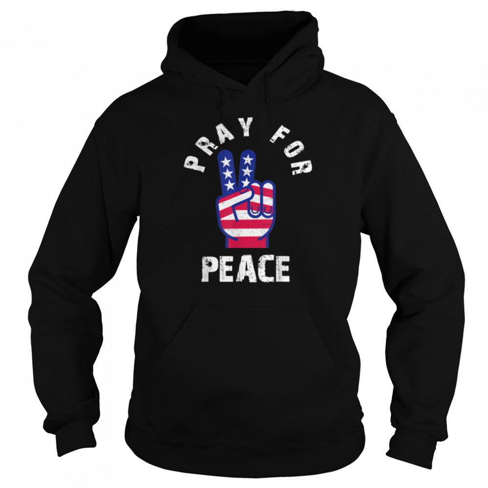 Patriotic Peace symbol Pray for Peace Bible Verse Vintage Unisex Hoodie