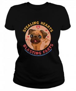Pug Dog Stealing Hearts Blasting Farts  Classic Women's T-shirt