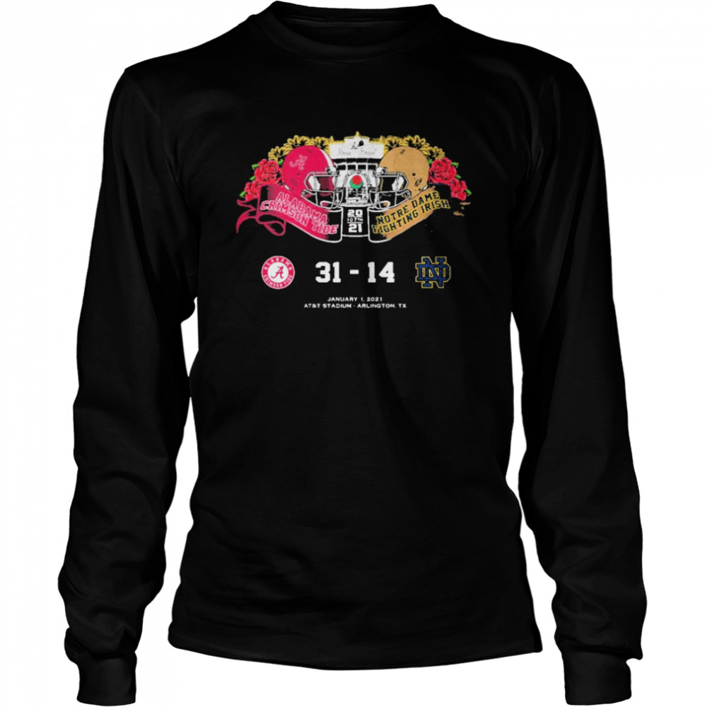 Rose bowl alabama crimson tide 31 14 notre dame fighting irish 2021 Long Sleeved T-shirt