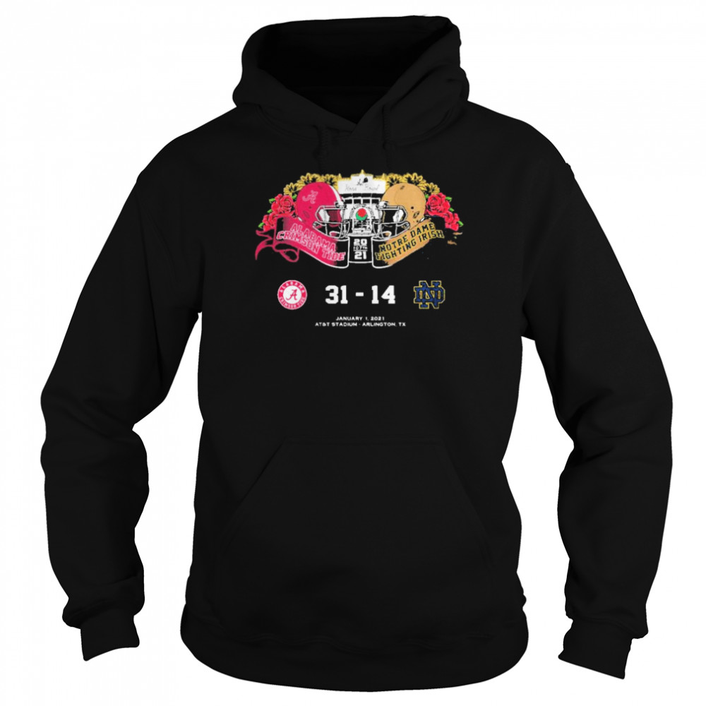 Rose bowl alabama crimson tide 31 14 notre dame fighting irish 2021 Unisex Hoodie