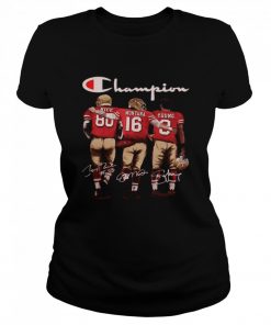 San Francisco 49ers Rice Montana And Young Champion Signatures  Classic Women's T-shirt