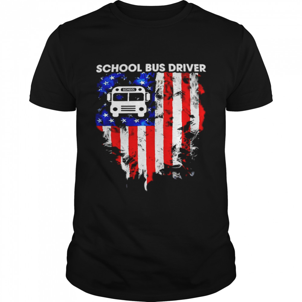 School Bus Driver American Flag shirt