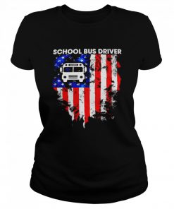 School Bus Driver American Flag  Classic Women's T-shirt