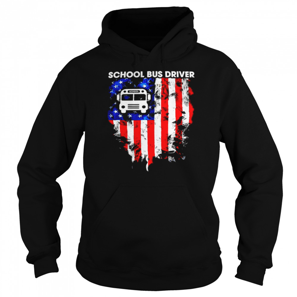 School Bus Driver American Flag Unisex Hoodie