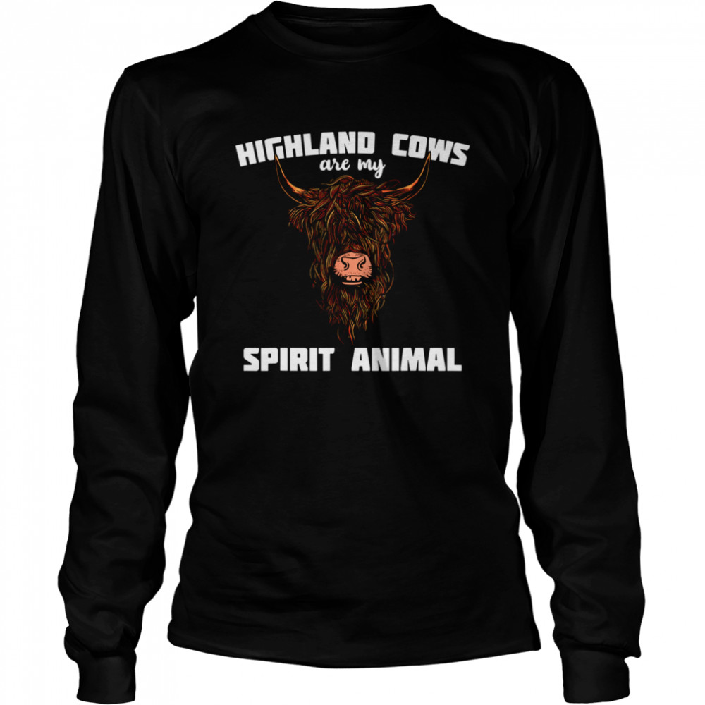 Scottish Highland Cattle Animals Cow Breeder Long Sleeved T-shirt