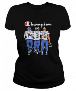 Seattle Seahawks Champion Metcalf Wilson And Lockett Signatures  Classic Women's T-shirt