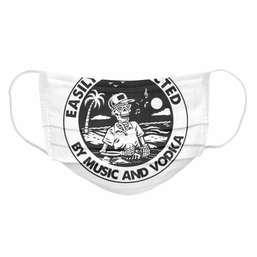 Skeleton Easily Distracted By Music And Vodka Cloth Face Mask