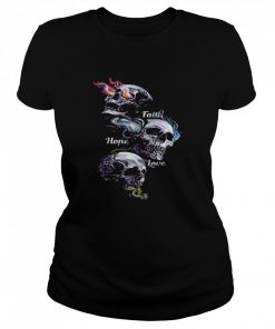 Skulls Faith Hope Love  Classic Women's T-shirt