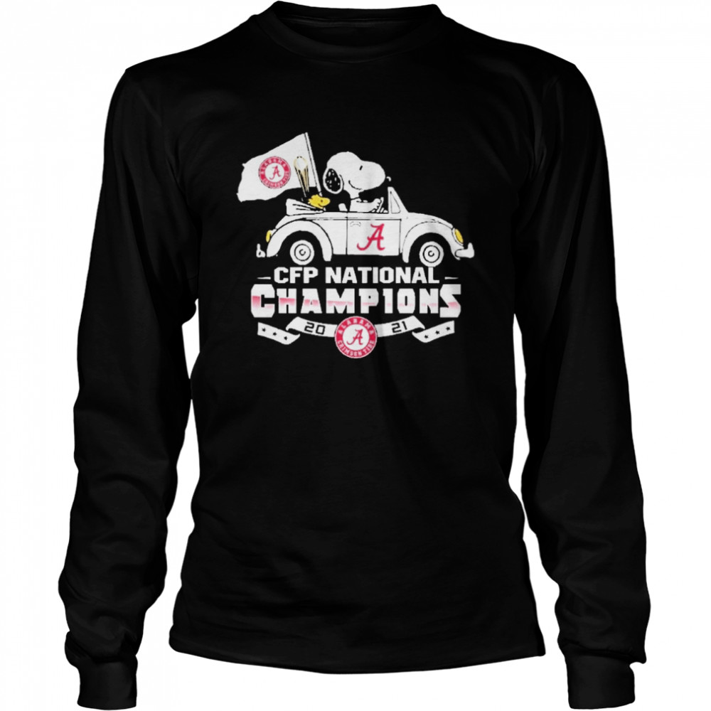 Snoopy and woodstock alabama crimson tide cfp national champions 2021  Long Sleeved T-shirt