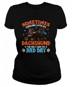 Sometimes Cuddling With My Dachshund Is The Only Cure For A Bad Day  Classic Women's T-shirt