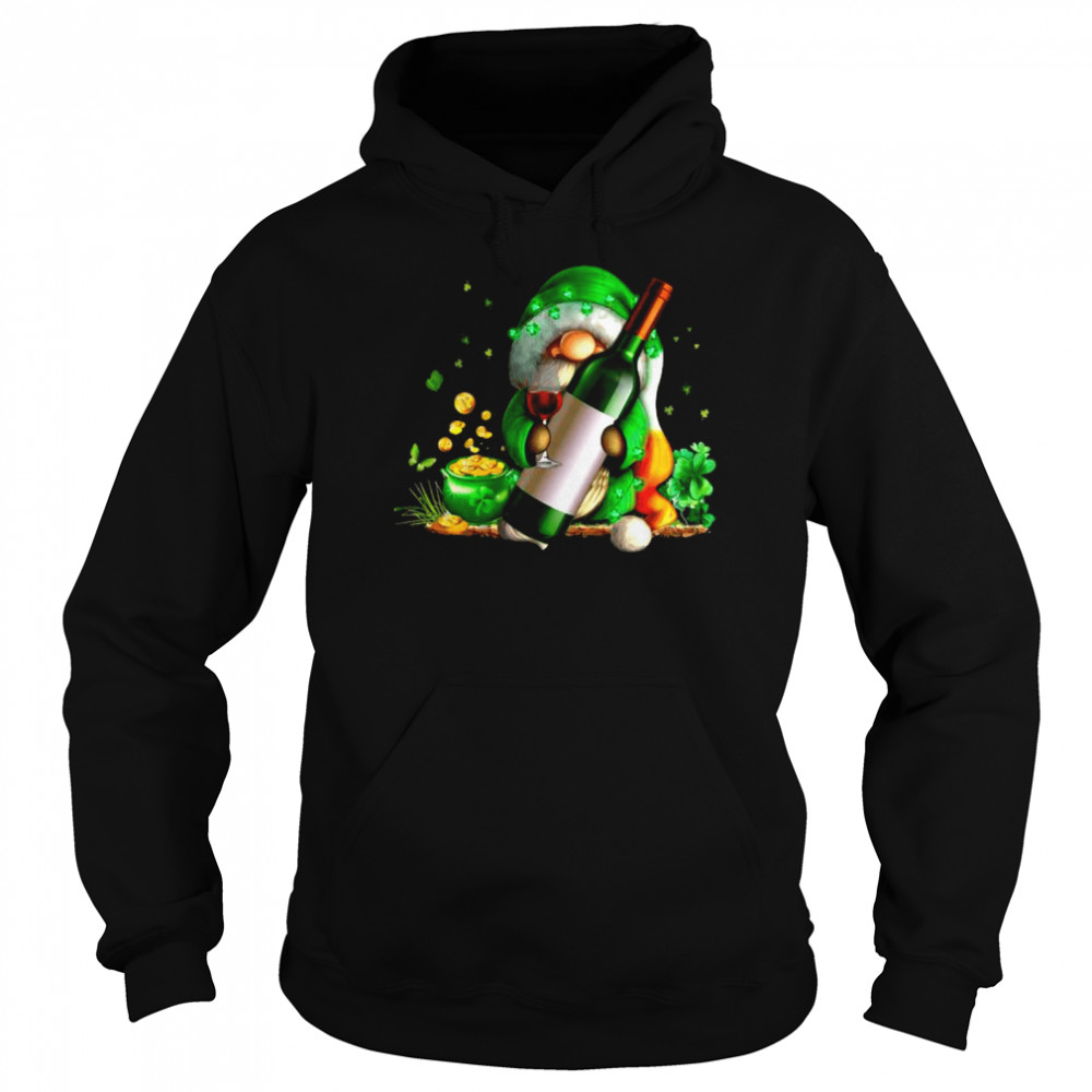 St Patrick Gnome Hug Wine  Unisex Hoodie