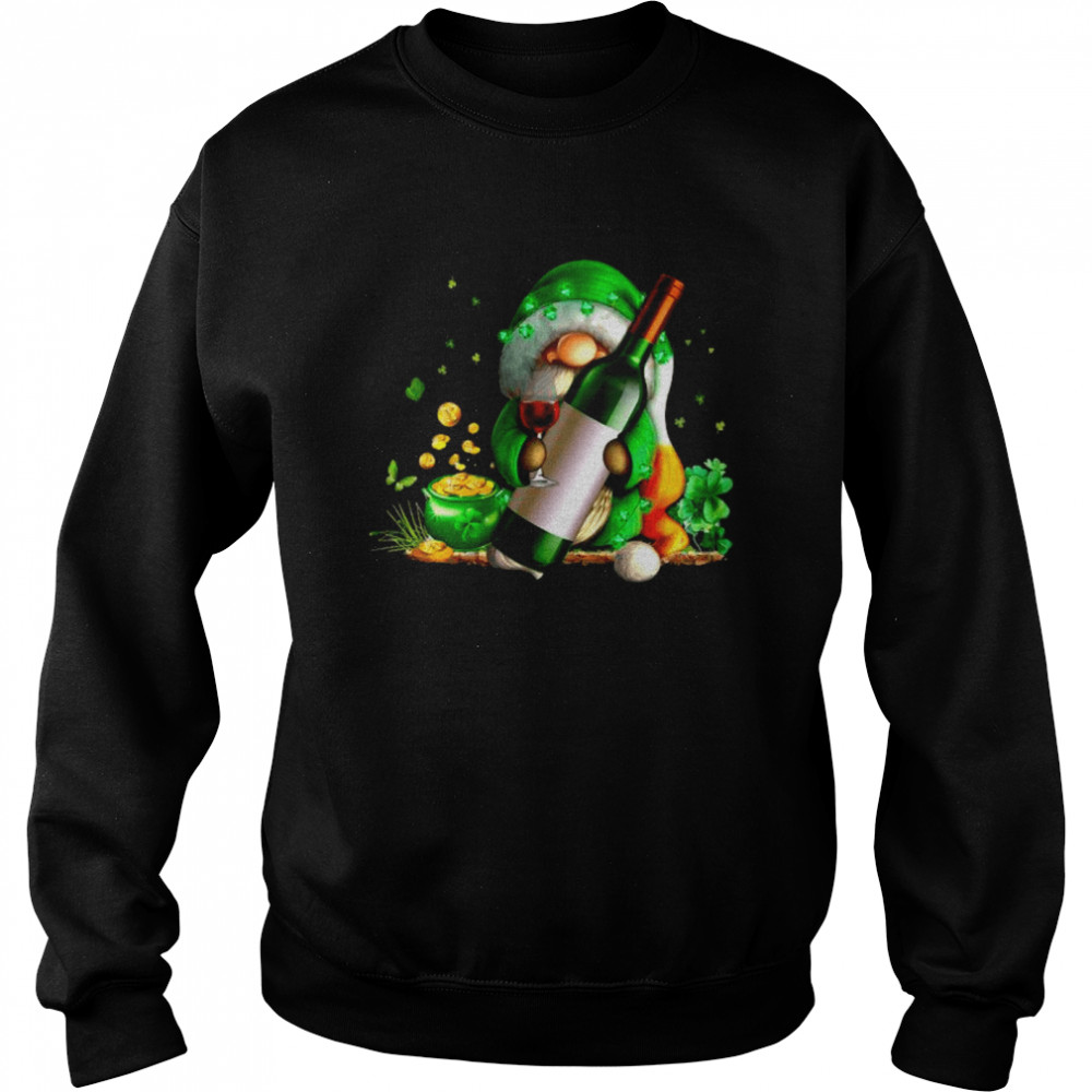St Patrick Gnome Hug Wine  Unisex Sweatshirt