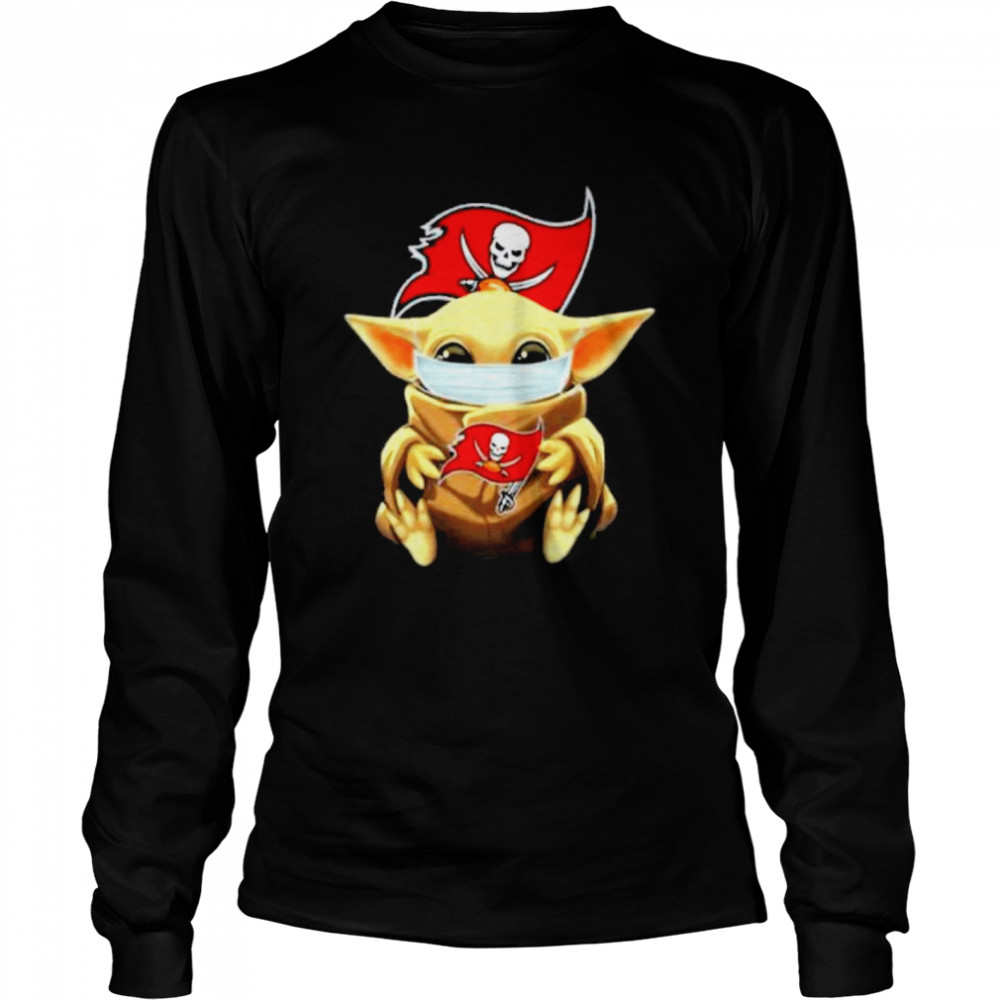 Star Wars Baby Yoda Face Mask Hug Tampa Bay Buccaneers Long Sleeved T-shirt