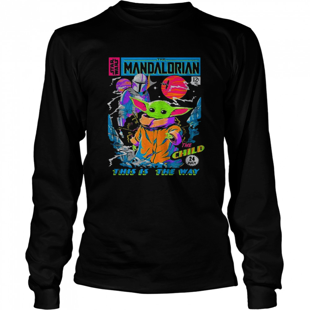 Star Wars The Mandalorian The Child Comic Book Long Sleeved T-shirt